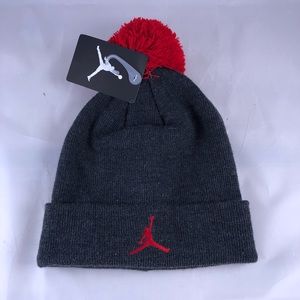 Jordan Grey Pom Beanie